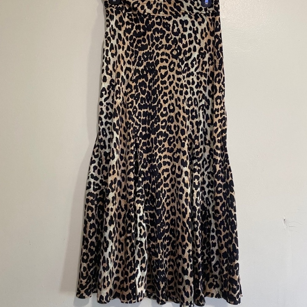 Ganni Silk Maxi Skirt Leopard EUC Size 38 (US 6)